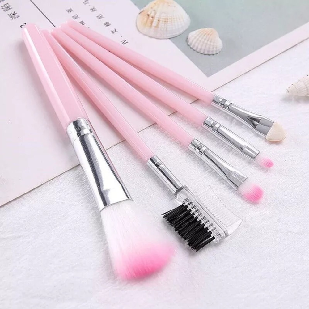 5pcs/set pink makeup brushes - Picture 1 of 5